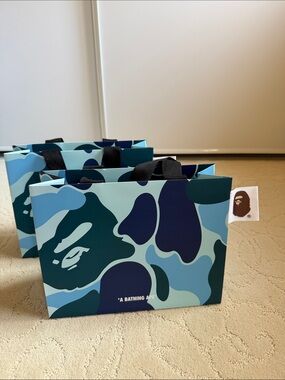 2 A Bathing Ape Blue Camo Small Tote Bag